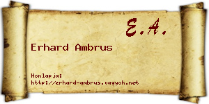 Erhard Ambrus névjegykártya